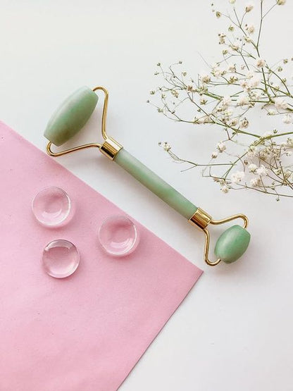 Premium Natural Gemstone Facial Roller – 100% Authentic Crystal Massager for Anti-Aging and Lymphatic Drainage