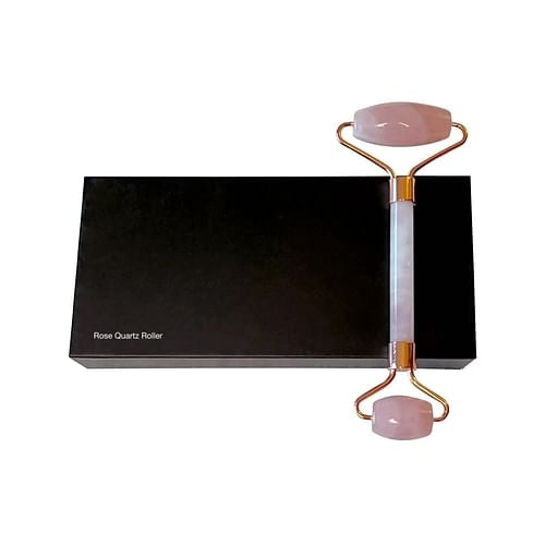 Luxury Rose Quartz Facial Roller – Hand-Carved Natural Crystal for Sculpting & Glow
