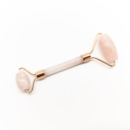 Luxury Rose Quartz Facial Roller – 100% Natural Crystal for Sculpting and Glow