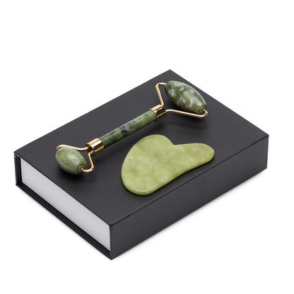 Natural Jade Roller & Gua Sha – 100% Real Jade Facial Massage Tool for Sculpting & Puffiness Reduction