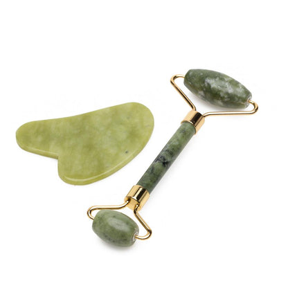 Natural Jade Roller & Gua Sha – 100% Real Jade Facial Massage Tool for Sculpting & Puffiness Reduction