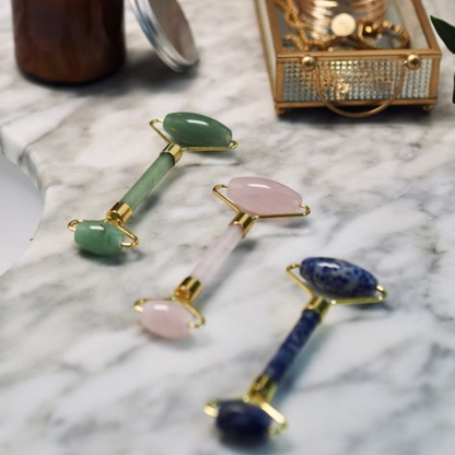 Premium Natural Gemstone Facial Roller – 100% Authentic Crystal Massager for Anti-Aging and Lymphatic Drainage