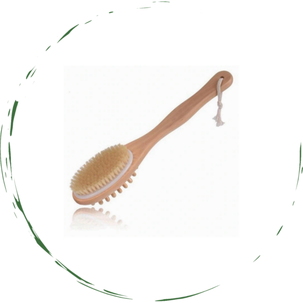 Natural Boar Bristle Body Brush for Dry Brushing and Exfoliation