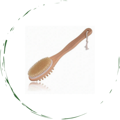 Natural Boar Bristle Body Brush for Dry Brushing and Exfoliation